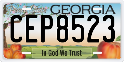 GA license plate CEP8523
