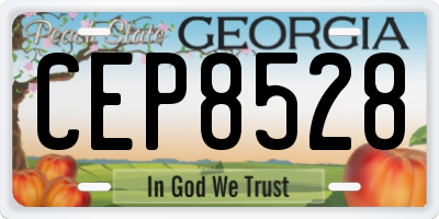 GA license plate CEP8528