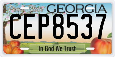 GA license plate CEP8537