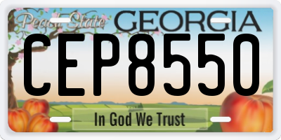 GA license plate CEP8550