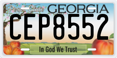GA license plate CEP8552