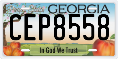 GA license plate CEP8558