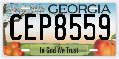 GA license plate CEP8559