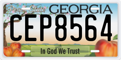 GA license plate CEP8564