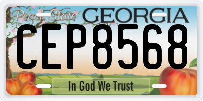 GA license plate CEP8568