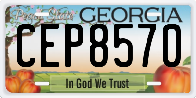 GA license plate CEP8570