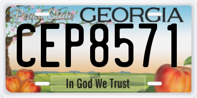 GA license plate CEP8571