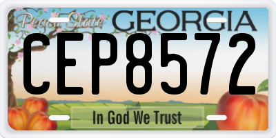 GA license plate CEP8572