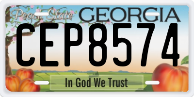 GA license plate CEP8574