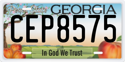 GA license plate CEP8575