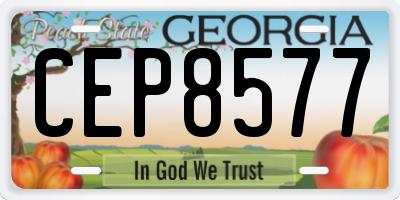 GA license plate CEP8577