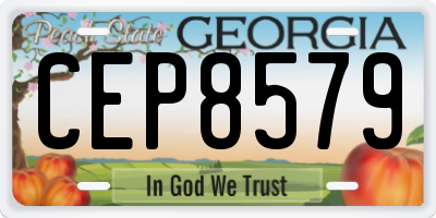 GA license plate CEP8579