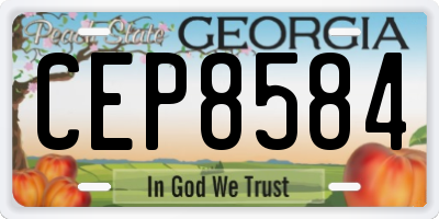 GA license plate CEP8584