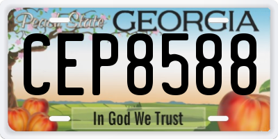 GA license plate CEP8588
