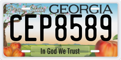 GA license plate CEP8589