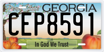 GA license plate CEP8591