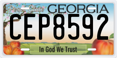 GA license plate CEP8592