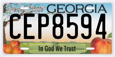 GA license plate CEP8594