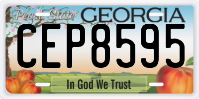 GA license plate CEP8595