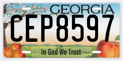 GA license plate CEP8597