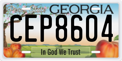 GA license plate CEP8604