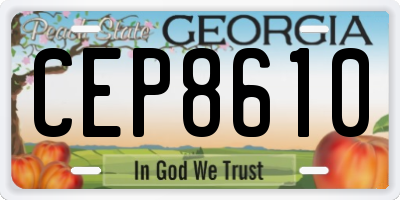 GA license plate CEP8610
