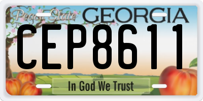 GA license plate CEP8611