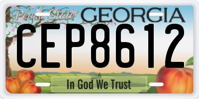 GA license plate CEP8612