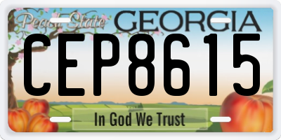 GA license plate CEP8615