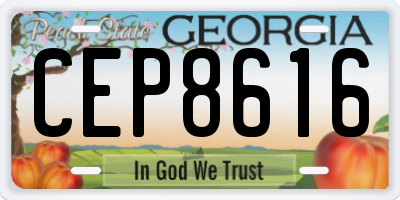 GA license plate CEP8616