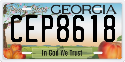 GA license plate CEP8618