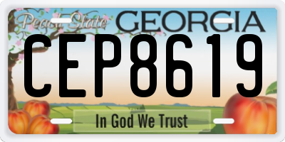 GA license plate CEP8619