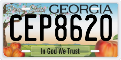 GA license plate CEP8620