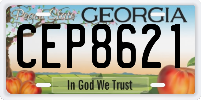 GA license plate CEP8621