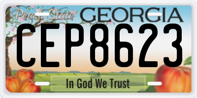 GA license plate CEP8623