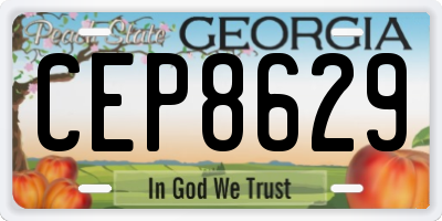 GA license plate CEP8629