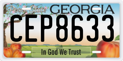 GA license plate CEP8633