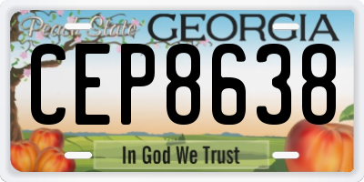GA license plate CEP8638