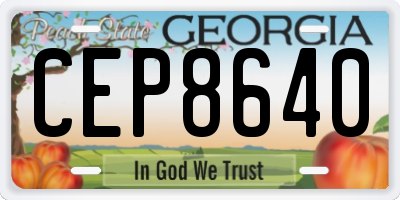 GA license plate CEP8640