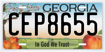 GA license plate CEP8655
