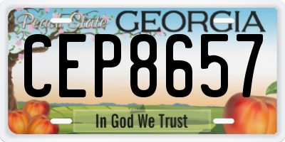 GA license plate CEP8657