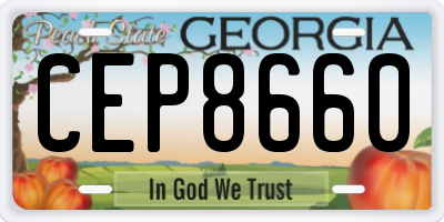 GA license plate CEP8660