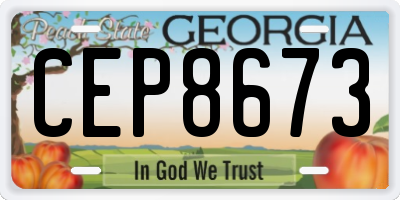 GA license plate CEP8673