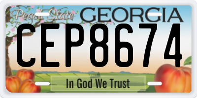 GA license plate CEP8674