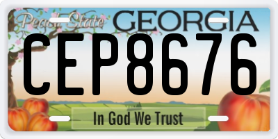 GA license plate CEP8676