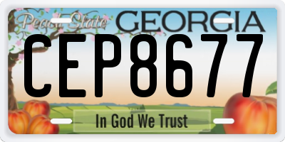 GA license plate CEP8677