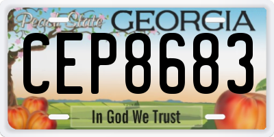 GA license plate CEP8683