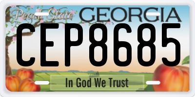 GA license plate CEP8685