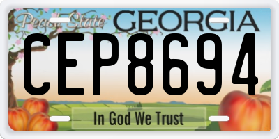 GA license plate CEP8694