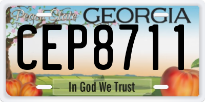 GA license plate CEP8711